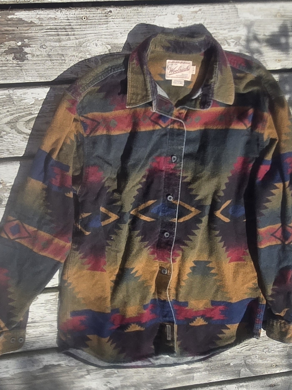 Vintage Woolrich Aztec Button-Up Jacket - Multi-Color. Large
